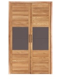 Pharao24 Kleiderschrank Zimarena aus Massivholz braun 133 cm x 221 cm x 65 cm