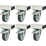 Rau Rollensatz für Serie adlatus 300+600, 6 Lenkrollen mit Feststeller