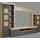 Home Affaire Wohnwand HOME AFFAIRE "Ghent", anthrazit mit eiche, B:331cm H:206cm T:52cm, Glas, Holzwerkstoff, Kunststoff, Kastenmöbel-Sets, Wohnwand, Mit Hirnholzapplikationen - Aufgebaut (B/T/H): 331/52/206 cm