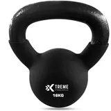 Xtreme Fitness Kugelhantel 16kg mit Neoprenbeschichtung, Massive Gusseisen Kettlebell mit ergonomischem Griff, Robuste Hantel für Kraft, und Core Training, Ideal für CrossFit, HIIT und Home Gym