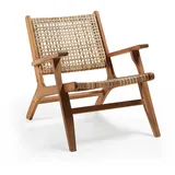 Loungesessel aus Rattan und Akazie Massivholz Skandi Design