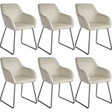Tectake tectake® Esszimmerstuhl, Jeane, Samtoptik, durchgehende Lehne, 57 x 61 x 85,5 cm, Belastbarkeit 120 kg