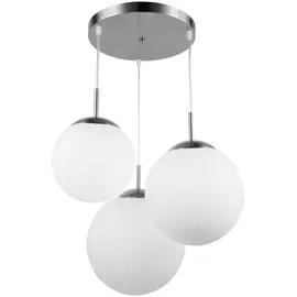 GLOBO RGB LED Hängeleuchte, 3 Flammig, Glas, Fernbedienung, H 80cm - weiß,