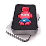 Onwomania Music Man Musik Rot USB Stick in Alu Geschenkbox 64 GB USB 3.0