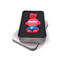 Onwomania Music Man Musik Rot USB Stick in Alu Geschenkbox 64 GB USB 3.0