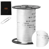 Vevor Polyester-Zugband, 33 m x 1,6 cm, 998 kgf Zugkapazität, bedrucktes Gurtband zum Kabelziehen für Verpackung, Gartenarbeit, gewerbliche Elektrik, Leitungsarbeiten, weiß