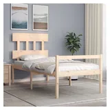 furnicato Bett Seniorenbett aus Massivholz 195,5x95,5x81 cm in Naturholzfarbe (1-tlg) braun 95.5 cm x 195.5 cm x 81 cm