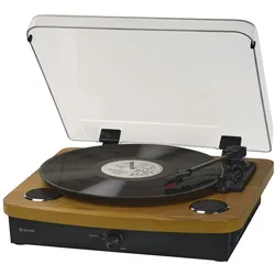 Denver VPL-230 Retro-Plattenspieler mit Bluetooth Senden & Empfang für z.B. Kopfhörer, USB-Aufnahme & Lautsprecher