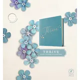 Tyndale House Publishers NLT Thrive Creative Journaling Devotional Bible (Hardcover Leatherlike, Teal Blue with Rose Gold)