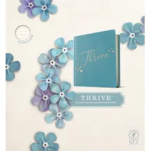 Tyndale House Publishers NLT Thrive Creative Journaling Devotional Bible (Hardcover Leatherlike, Teal Blue with Rose Gold)