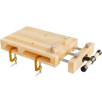 Wiltec Tragbare Hobelbank 45,5x28x7 cm & Schraubstock Mini-Werkbank aus