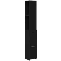 VidaXL Badezimmerschrank Schwarz Eiche 25x25x170 cm Holzwerkstoff