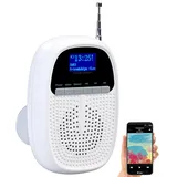 VR-Radio Duschradio: Badezimmer-Akku-Radio mit DAB+/FM, Bluetooth, Freisprech-Funktion, 6 W (Duschradio DAB+, Badezimmer Radio wasserdicht, Freisprecheinrichtung)