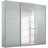 Quartier Schwebetürenschrank - seidengrau - mit Spiegel - 2 Glastüren - 203x210 cm