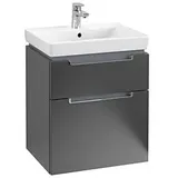 Villeroy & Boch Subway 2.0 Waschtischunterschrank A90810PD 53,7x59x42,3cm, 2 Auszüge, Griff chrom, black Matt lacquer