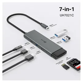 TP-Link UH7021C USB Typ-C, 5000 Mbit/s, Aluminium, Schwarz