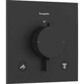 Hansgrohe Ecostat Comfort E Duschthermostat Unterputz für 2 Verbraucher Mattschwarz 33711670