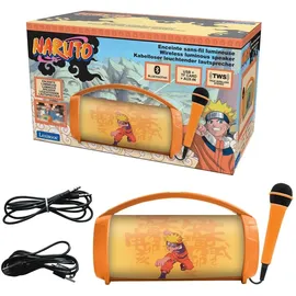 Lexibook Lexibook, Naruto, Leuchtender kabelloser Lautsprecher mit Mikrofon, Stereo-Sound, Karaoke-Funktion, USB- und SD-Karten-Anschluss, Wiederaufladbarer Akku, Tragegriff, BTP585NAZ