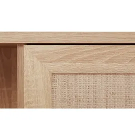Finori Kommode Bali 101,5 x 87 x 40 cm Sonoma Eiche / Rafia Geflecht