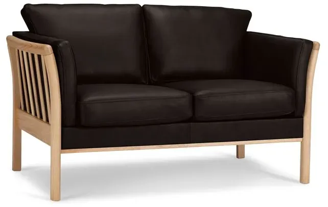 Nordic Collection Sofa Aya Leder Dark Brown 2-Sitzer