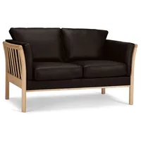 Nordic Collection Sofa Aya Leder Dark Brown 2-Sitzer