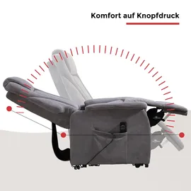 Duo Collection TV-Sessel mit elektrischer Aufstehhilfe und Relaxfunktion« bis 150kg belastbar, Taschenfederkern, Stahlwellenunterfederung, grau