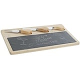 DKD Home Decor Schwarz Bambus Tafel (4 Stück) (33 x 19 x 2,4 cm) (Referenz: S3025787)