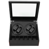 4 + 6 Uhrenbeweger leise Automatische Uhrbeweger PU Leder Luxuriöser Uhrenbeweger Box Watch Winder 2 Modi Geschenk für Weihnachten/Jubiläum/Vater/Geburtstag