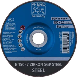 PFERD Tools Schruppscheibe E ZIRKON Speziallinie SGP STEEL für Stahl - 62215326
