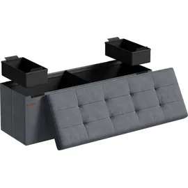 Songmics Sitzhocker Samt 110 x 76 x 110 cm Grau