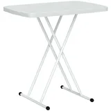 Outsunny - Beistelltisch Garten höhenverstellbar Gartentisch, klappbar Balkontisch aus Kunststoff, rechteckig Kaffeetisch 50kg belastbar, 76x50x74H