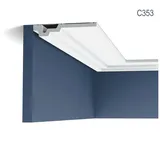 Orac Eckleiste Purotouch C353 Luxxus Decken Stuck Leiste Dekorleiste Gesims Profilleiste 2 m 200 x 16,5 x 3 cm