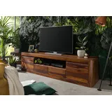 MASSIVMOEBEL24.DE TV-Board 200x45x50 walnuss gewachst TORONTO #251 - 2 Jahre Gewährleistung - mind. 14 Tage Rückgaberecht - Braun