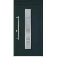 HORI® Haustür Eingangstür Komplettset – Robuste Hauseingangstür mit moderner Optik, hoher Wärmedämmung & Sicherheit, I Farbe: anthrazit (innen weiß) I DIN links I Modell: Frame I 208 x 98 cm