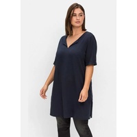 Sheego Longshirt Große Größen mit geschlitztem Ausschnitt blau 40/42