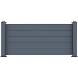 casanoov Vorgartenzaun 189 x 89 cm Grau/Aluminium