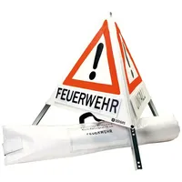Dönges Klett-Faltsignal 700mm, Tagesleuchtfarbe, 3 x Feuerwehr