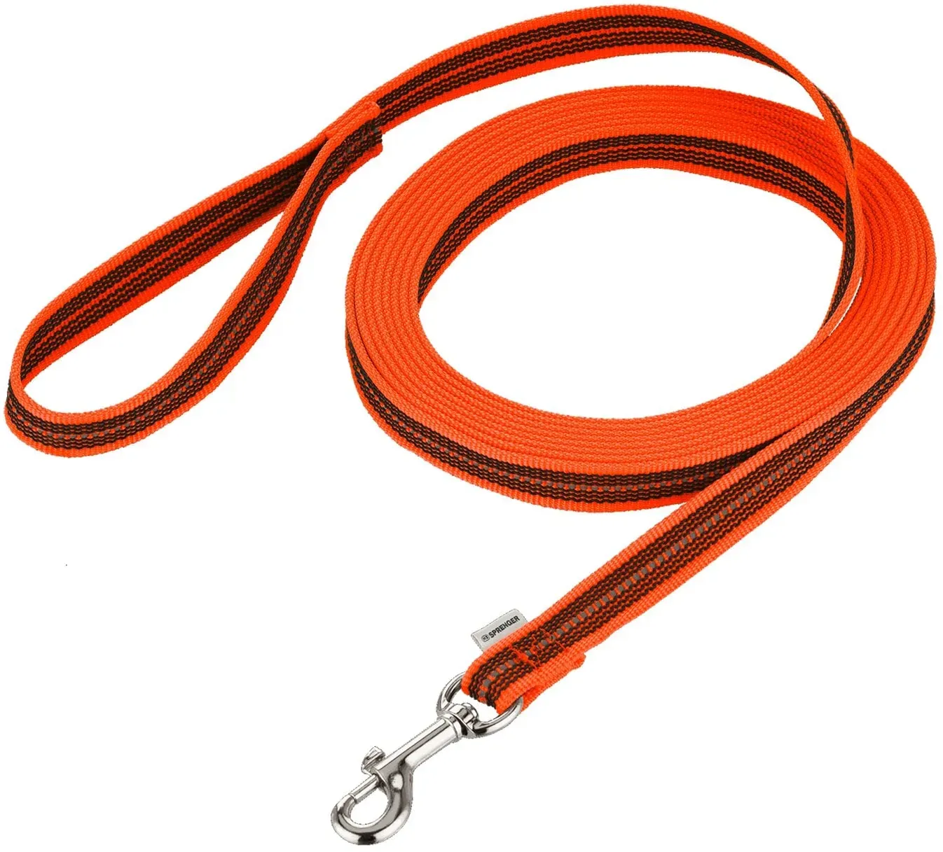 SPRENGER Gummierte Schleppleine mit Handschlaufe orange
