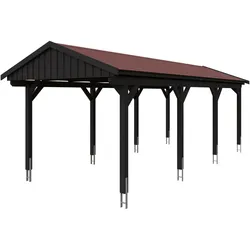 Einzelcarport SKANHOLZ "Fichtelberg", grau (anthrazit), H: 303cm, Carports