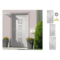 vidaXL Zimmertür Haustür Weiß 108x200 cm PVC Eingangstür Haus Nebeneingangstür Kunststo weiß