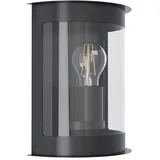 EGLO Daril 1, 1 flammige Außenleuchte Vintage, Retro, Wandleuchte aus verzinktem Stahl in Schwarz und Kunststoff in Transparent, Außenlampe mit E27
