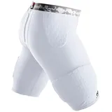 McDavid Herren, Enganliegende Baskettballshorts, Hex-Polsterung, weiß M