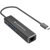 Conceptronic Adapter USB-C RJ45 Gigabit,2xUSB-C 2xUSB-A sw Digital/Daten Netzwerk