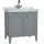 Vitra Valarte Set 80 cm, Möbelwaschtisch + Waschtischunterschrank 2 Türen, grau matt/Waschtisch weiß hochglanz