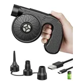 Elektrische Luftpumpe,Dr.meter 4000mAh Wiederaufladbare Akku Luftpumpe Planschbecken Pool Kinder,Mini Luftpumpe Elektrisch Inflator mit 3 Luftdüsen,Schnell Inflator für Schlauchboot/Luftmatratze