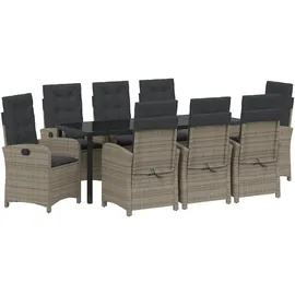 vidaXL Gartenmöbel-Set 9-tlg. Grau