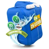 Kosmetex 2X Wasserkanister 25L Blau, Kanister BPA frei & lebensmittelecht | 25 Liter Kanister für Trinkwasser im Camping, Garten, Haushalt & Outdoor Einsatz