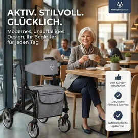 foreversenior 2 in 1 Rollator mit Federung grau/schwarz