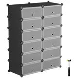 Hansiro Kunststoffschrank, Schwarz, Kunststoff, 31x83 cm, Garderobe, Schuhaufbewahrung, Schuhregale