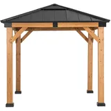 Sunjoy Gazebo Rapi Zedernholz 273 cm x 273 cm Anthrazit FSC®